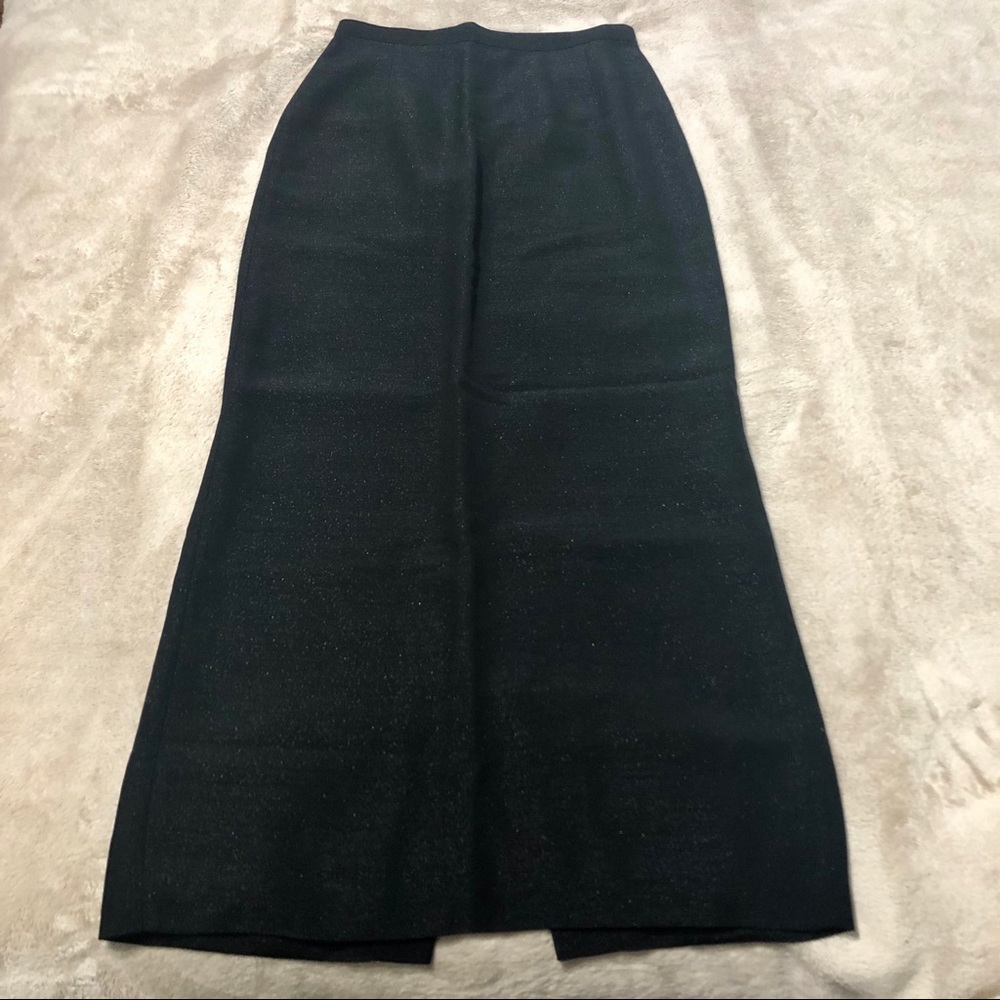Mexx Women Black Shimmer Maxi Slit Skirt